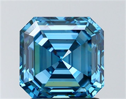 Picture of Lab Grown Diamond 2.08 Carats, Asscher with  Cut, Fancy Vivid Blue Color, VS1 Clarity and Certified by IGI