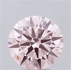 Picture of Lab Grown Diamond 2.79 Carats, Round with Ideal Cut, Fancy Intense Pink Color, VS1 Clarity and Certified by IGI
