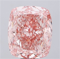 Picture of Lab Grown Diamond 15.22 Carats, CUSHION MODIFIED with  Cut, Fancy Intense Pink Color, VS1 Clarity and Certified by IGI