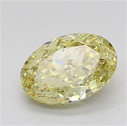 Picture of Lab Grown Diamond 4.02 Carats, Oval with  Cut, Fancy Intense Yellow Color, VS2 Clarity and Certified by IGI
