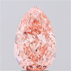 Picture of Lab Grown Diamond 3.28 Carats, Pear with  Cut, Fancy Intense Pink Color, VVS2 Clarity and Certified by IGI