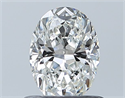 Natural Diamond 0.70 Carats, Oval with  Cut, H Color, SI1 Clarity and Certified by GIA