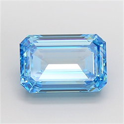 Picture of Lab Grown Diamond 4.01 Carats, Emerald with  Cut, Fancy Vivid Blue Color, VS1 Clarity and Certified by IGI