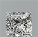 Natural Diamond 0.53 Carats, Princess with  Cut, G Color, IF Clarity and Certified by GIA