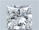 Natural Diamond 1.01 Carats, Princess with  Cut, F Color, SI1 Clarity and Certified by GIA