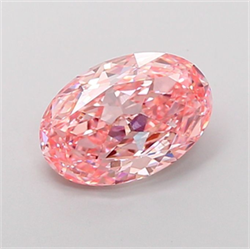 Picture of Lab Grown Diamond 2.75 Carats, Oval with  Cut, Fancy Vivid Pink Color, VVS2 Clarity and Certified by IGI