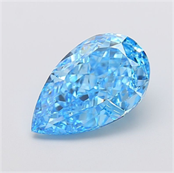 Picture of Lab Grown Diamond 4.05 Carats, Pear with  Cut, Fancy Vivid Blue Color, VVS2 Clarity and Certified by IGI