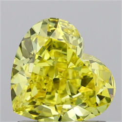 Picture of Lab Grown Diamond 1.50 Carats, Heart with  Cut, Fancy Intense Yellow Color, VS1 Clarity and Certified by IGI