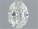 Natural Diamond 0.50 Carats, Oval with  Cut, H Color, SI1 Clarity and Certified by GIA