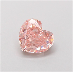 Picture of Lab Grown Diamond 1.45 Carats, Heart with  Cut, Fancy Vivid Pink Color, VVS2 Clarity and Certified by IGI