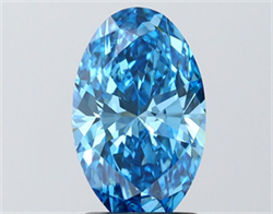 Picture of Lab Grown Diamond 2.04 Carats, Oval with  Cut, Fancy Vivid Blue Color, VVS2 Clarity and Certified by IGI