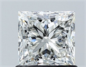 Natural Diamond 1.01 Carats, Princess with  Cut, I Color, VS2 Clarity and Certified by GIA