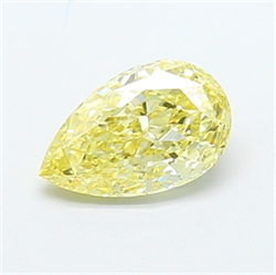 Picture of Lab Grown Diamond 1.21 Carats, Pear with  Cut, Fancy Yellow Color, VS2 Clarity and Certified by IGI