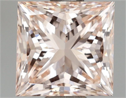 Picture of Lab Grown Diamond 1.50 Carats, Princess with  Cut, Fancy Pink Color, VS2 Clarity and Certified by IGI