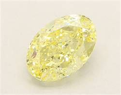 Picture of Lab Grown Diamond 2.28 Carats, Oval with  Cut, Fancy Intense Yellow Color, VVS2 Clarity and Certified by IGI