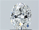 Natural Diamond 1.00 Carats, Oval with  Cut, F Color, VS2 Clarity and Certified by GIA