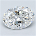 Natural Diamond 3.21 Carats, Oval with  Cut, E Color, SI1 Clarity and Certified by GIA