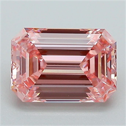 Picture of Lab Grown Diamond 1.62 Carats, Emerald with  Cut, Fancy Intense Pink Color, VS1 Clarity and Certified by IGI