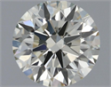 Natural Diamond 0.72 Carats, Round with Excellent Cut, K Color, VVS2 Clarity and Certified by IGI