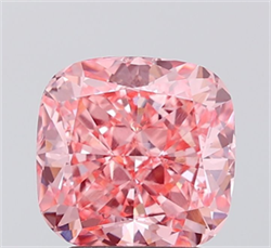 Picture of Lab Grown Diamond 3.09 Carats, CUSHION MODIFIED with  Cut, Fancy Vivid Pink Color, VS2 Clarity and Certified by IGI