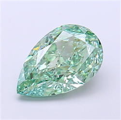 Picture of Lab Grown Diamond 2.09 Carats, Pear with  Cut, Fancy Vivid Green Color, VS1 Clarity and Certified by IGI