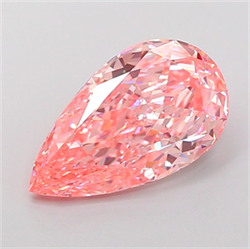 Picture of Lab Grown Diamond 3.74 Carats, Pear with  Cut, Fancy Vivid Pink Color, VS1 Clarity and Certified by IGI