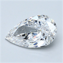 Diamante Natural 3.70 quilates, De pera , Color E, claridad VS1 y certificado GIA