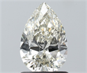 Natural Diamond 1.00 Carats, Pear with  Cut, J Color, SI1 Clarity and Certified by IGI