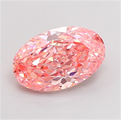 Picture of Lab Grown Diamond 2.73 Carats, Oval with  Cut, Fancy Vivid Pink Color, VVS2 Clarity and Certified by IGI