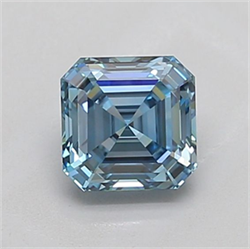 Picture of Lab Grown Diamond 1.30 Carats, Asscher with  Cut, Fancy Vivid Blue Color, VVS2 Clarity and Certified by IGI