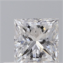 Natural Diamond 0.40 Carats, Princess with  Cut, D Color, VS2 Clarity and Certified by GIA