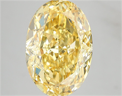 Picture of Lab Grown Diamond 7.07 Carats, Oval with  Cut, Fancy Vivid Yellow Color, VS2 Clarity and Certified by IGI