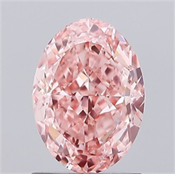 Picture of Lab Grown Diamond 1.54 Carats, Oval with  Cut, Fancy Vivid Pink Color, VS2 Clarity and Certified by IGI
