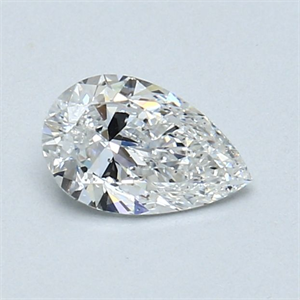 Picture of Natural Diamond 0.50 Carats, Pear with  Cut, E Color, SI1 Clarity and Certified by GIA