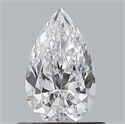 Natural Diamond 0.60 Carats, Pear with  Cut, D Color, VVS2 Clarity and Certified by GIA