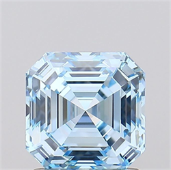 Picture of Lab Grown Diamond 1.50 Carats, Asscher with  Cut, Fancy Intense Blue Color, VVS2 Clarity and Certified by IGI