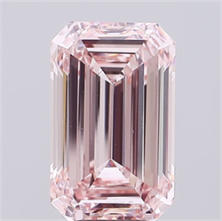 Picture of Lab Grown Diamond 10.04 Carats, Emerald with  Cut, Fancy Light Pink Color, VVS2 Clarity and Certified by IGI