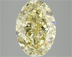 Picture of Lab Grown Diamond 4.03 Carats, Oval with  Cut, Fancy Intense Yellow Color, VS1 Clarity and Certified by IGI