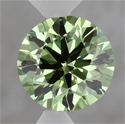 Picture of Lab Grown Diamond 1.50 Carats, Round with Excellent Cut, Fancy Vivid Green Color, VVS2 Clarity and Certified by IGI