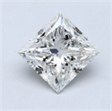 Natural Diamond 2.20 Carats, Princess with  Cut, G Color, I1 Clarity and Certified by GIA