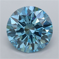 Picture of Lab Grown Diamond 3.02 Carats, Round with Excellent Cut, Fancy Vivid Blue Color, VS1 Clarity and Certified by IGI