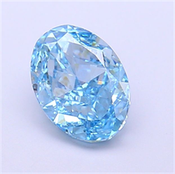 Picture of Lab Grown Diamond 1.29 Carats, Oval with  Cut, Fancy Vivid Blue Color, VS2 Clarity and Certified by IGI