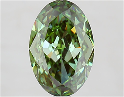 Picture of Lab Grown Diamond 3.52 Carats, Oval with  Cut, Fancy Vivid Green Color, VS1 Clarity and Certified by IGI