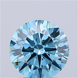 Picture of Lab Grown Diamond 1.95 Carats, Round with Ideal Cut, Fancy Vivid Blue Color, VS1 Clarity and Certified by IGI