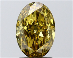 Picture of Lab Grown Diamond 2.04 Carats, Oval with  Cut, Fancy Intense Yellow Color, VS2 Clarity and Certified by IGI