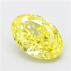 Picture of Lab Grown Diamond 2.51 Carats, Oval with  Cut, Fancy Vivid Yellow Color, VS1 Clarity and Certified by IGI