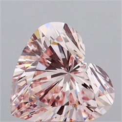 Picture of Lab Grown Diamond 2.55 Carats, Heart with  Cut, Fancy Intense Pink Color, VS2 Clarity and Certified by IGI