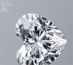 Picture of Natural Diamond 0.32 Carats, Heart with  Cut, D Color, VS1 Clarity and Certified by GIA