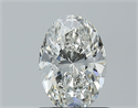 Natural Diamond 1.00 Carats, Oval with  Cut, H Color, SI2 Clarity and Certified by GIA