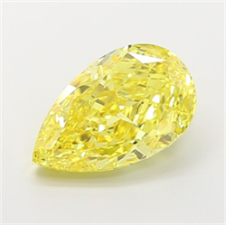 Picture of Lab Grown Diamond 5.03 Carats, Pear with  Cut, Fancy Vivid Yellow Color, VS2 Clarity and Certified by IGI